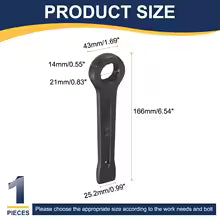 17mm-48mm Box End Striking Ring Wrench CR-V Steel 12-Point Flat Strike Spanner