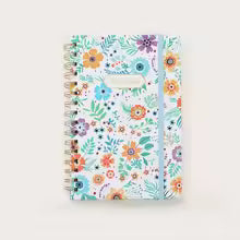 Cute Floral Spiral Notebook – Hardcover Women’s Diary 5.5 x 8.3 Inch