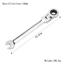 72-Tooth Ratchet Wrench Flexible Head 6mm-27mm Mirror Finish Spanner