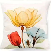Floral Print Pillow Cover 17.7in – Modern Sofa Cushion