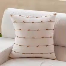 Striped Jacquard Cotton Throw Pillow Cover