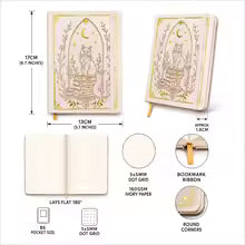 B6 Dot Grid Notebook – Hardcover Cat Moon Journal with 160gsm Paper
