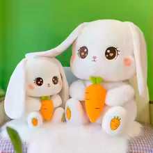 Radish Rabbit Plush Toy, Soft Stuffed Animal Pillow