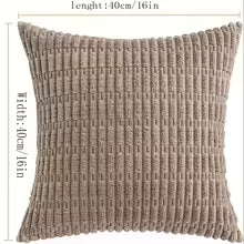 Soft Corduroy Stripe Pillow Cover 40x40CM – Farmhouse Boho Sofa Decor