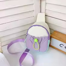 Cute Nylon Kids Chest Bag Stitching Color Lightweight Shoulder Bag Crossbody Bag Outdoor