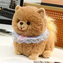 Realistic Pomeranian Plush Toy, Soft Stuffed Puppy