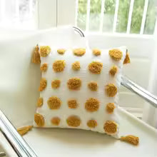 Boho Jacquard Embroidered Tassel Throw Pillow Cover 45x45cm