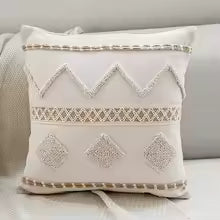 Bohemian Cotton Linen Tassel Pillow Cover 45x45cm