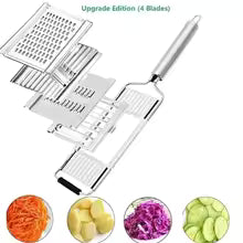 4-in-1 Stainless Steel Vegetable Grater – Potato, Carrot & Cucumber Slicer