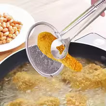Oil Frying Clamp Filter Stainless Steel Spoon Vegetables Snack Fried Food Strainer Kitchen Gadgets Tools для кухни полезные вещи