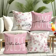 Cherry Blossom Decorative Throw Pillow Cover for Sofa