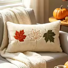 Fall Pumpkin Maple Leaf Pillow Covers – Soft Plush Autumn Decor