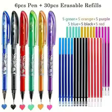Colorful Erasable Pen Set With Erasable Refills for Shool Stationery Material