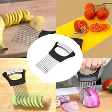 Stainless Steel Onion Holder Slicer & Vegetable Cutter