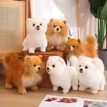 Realistic Pomeranian Plush Toy, Fluffy Stuffed Dog