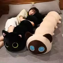 50/80/130cm Cat Caterpillar Plush Toy, Long Pillow