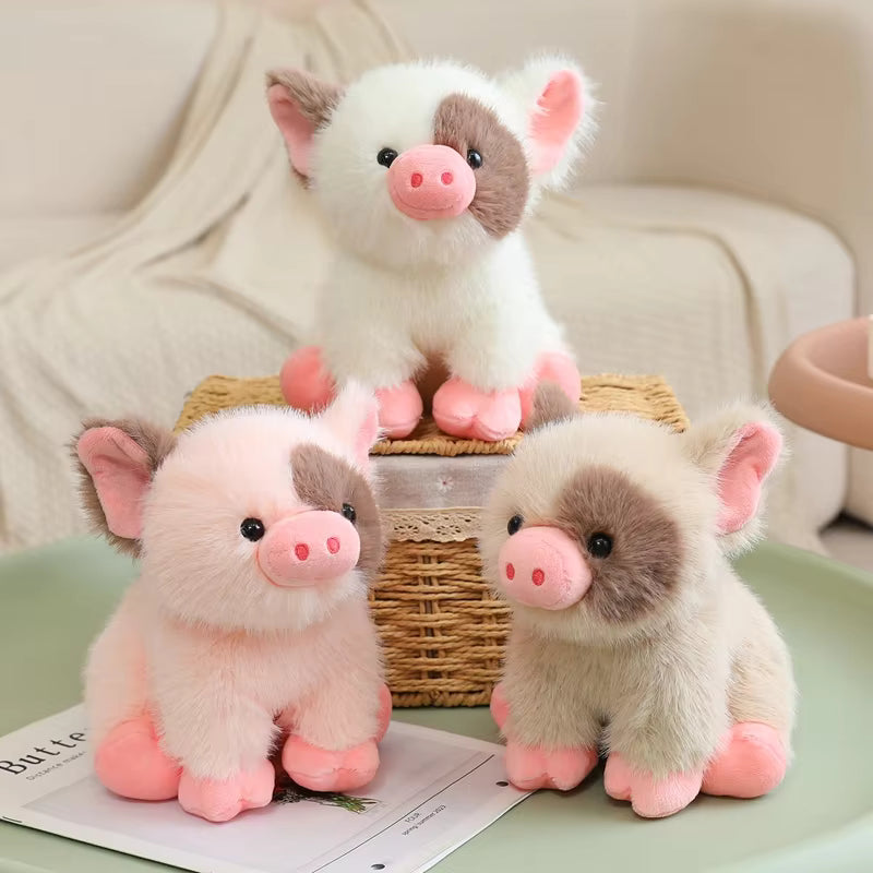 Cute Piglet Plush Toy Fluffy Sitting Pig Stuffed Animal