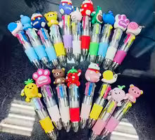 10Pcs Cute 4 Color Multicolor Ballpoint Pens