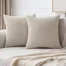 Fall Corduroy Striped Pillow Covers – Boho Farmhouse Sofa Decor