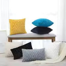 Modern Rhombus Velvet Throw Pillow Cover 45x45cm