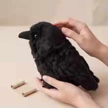Realistic Crow Plush Toy, Black Bird Stuffed Animal