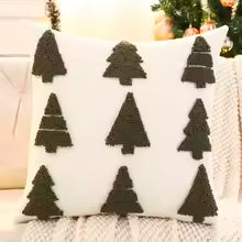 Christmas Snowflake Reindeer Throw Pillow Cover