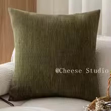 French Medieval Green Pillow Cover – Retro Black Border Sofa Decor