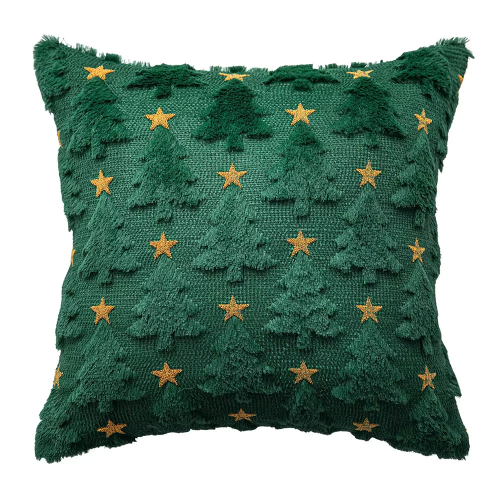 Christmas Tree Santa Knitted Throw Pillow Cover