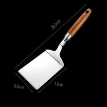 304 Stainless Steel Steak Spatula Non-stick Pancake Barbecue Tongs Wood Handle Frying Fish Spatula Rust Resistant Kitchen Tool