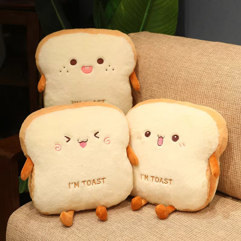 35cm Toast Bread Plush Pillow, Soft Stuffed Toy