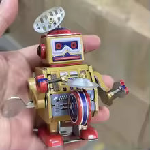 Metal Tin Reversing Walking Drumming Robot Toy
