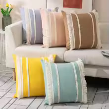Bohemian Knitted Tassel Throw Pillow Cover