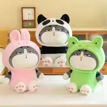 22/40cm Cartoon Cat Plush Toy, Hooded Stuffed Animal