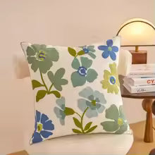 Embroidered Cotton Flower Cushion Cover For Home Sofa Bed Throw Pillowcase Living Room Decorative