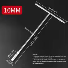 6-19mm T-Style Socket Wrench Hex Nut Key Extended Hex Screwdriver Automotive Repair Tool