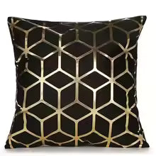 Geometric Gold Pattern Decorative Throw Pillow Cover