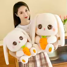 Radish Rabbit Plush Toy, Soft Stuffed Animal Pillow