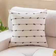 Striped Jacquard Cotton Throw Pillow Cover