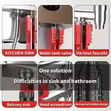 1PC Professional 24 In 1 Multifunction Faucet & Sink Installer Wrench Plumbing Tool Water Pipe Spanner For Kitchen Bathroom