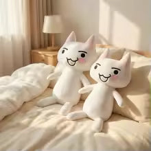 80/110cm Big White Cat Plush Toy Soft Stuffed Animal