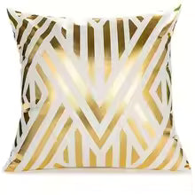 Geometric Gold Pattern Decorative Throw Pillow Cover