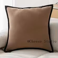 French Medieval Green Pillow Cover – Retro Black Border Sofa Decor