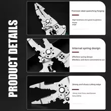 New Foldable 18 in 1 Multifunctional Wire Stripping Pliers Crimping Tool