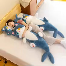 135CM Long Shark Cat Plush Toy Sleeping Pillow