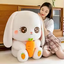 Radish Rabbit Plush Toy, Soft Stuffed Animal Pillow