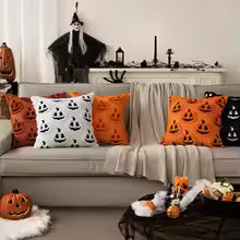 Fall Halloween Pumpkin Pillow Cover 18x18 Inch