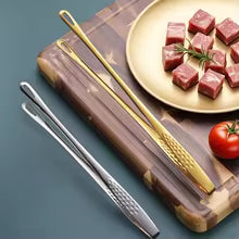 2Pcs Stainless Steel Tongs for Cooking, Non-Slip Grilling BBQ, Serving Salad, Turning Steak & Flipping Food Tongs Kitchen Tool