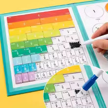 Montessori Magnetic Fraction Learning Math Toy Montessori Arithmetic Teaching Aids Wooden Book Educational Toys For Children