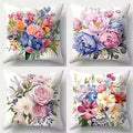 Single-sided Printed Cushion Cover Plant Flower Soft Polyester Fabric Living