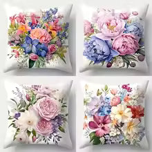 Single-sided Printed Cushion Cover Plant Flower Soft Polyester Fabric Living